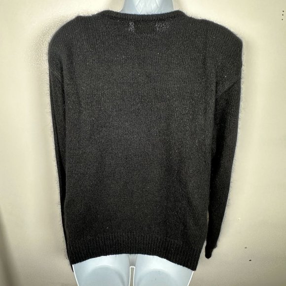 Vintage 80s Womens Sweater Christmas Palm Springs Yacht Club Sequin Bows - Picture 7 of 14